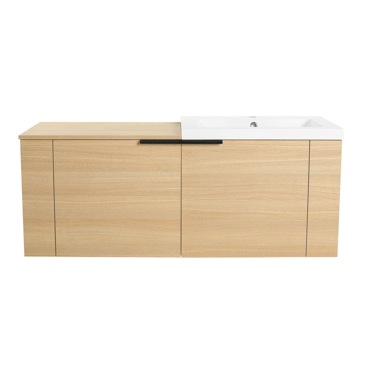 Modern Bathroom Vanity Sink Combo With Spacious Storage - White or Light Brown