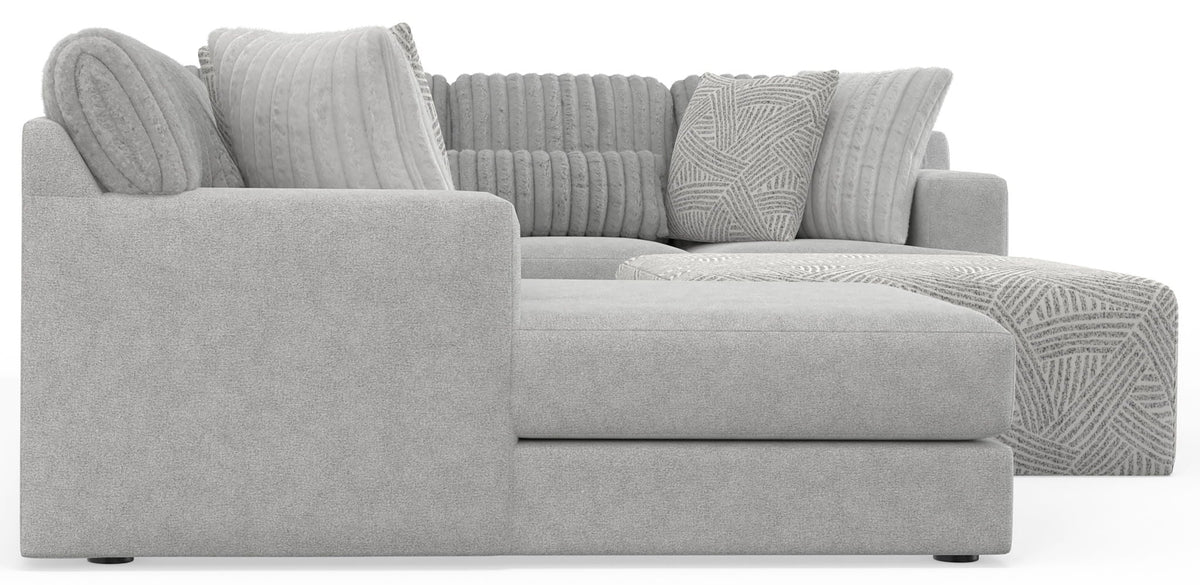 Logan - Upholstered Sectional With Comfort Coil Seating - 46" Cocktail Ottoman And Accent Pillows Included