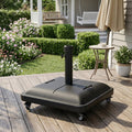 90-Pound Square Outdoor Umbrella Base with Wheels – Resin & Concrete