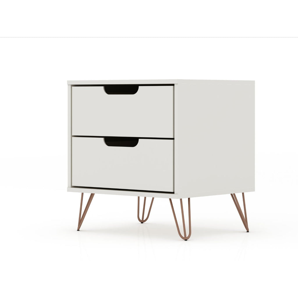 2 Drawer Nightstand with Durable Splayed Legs - Multiple Colors