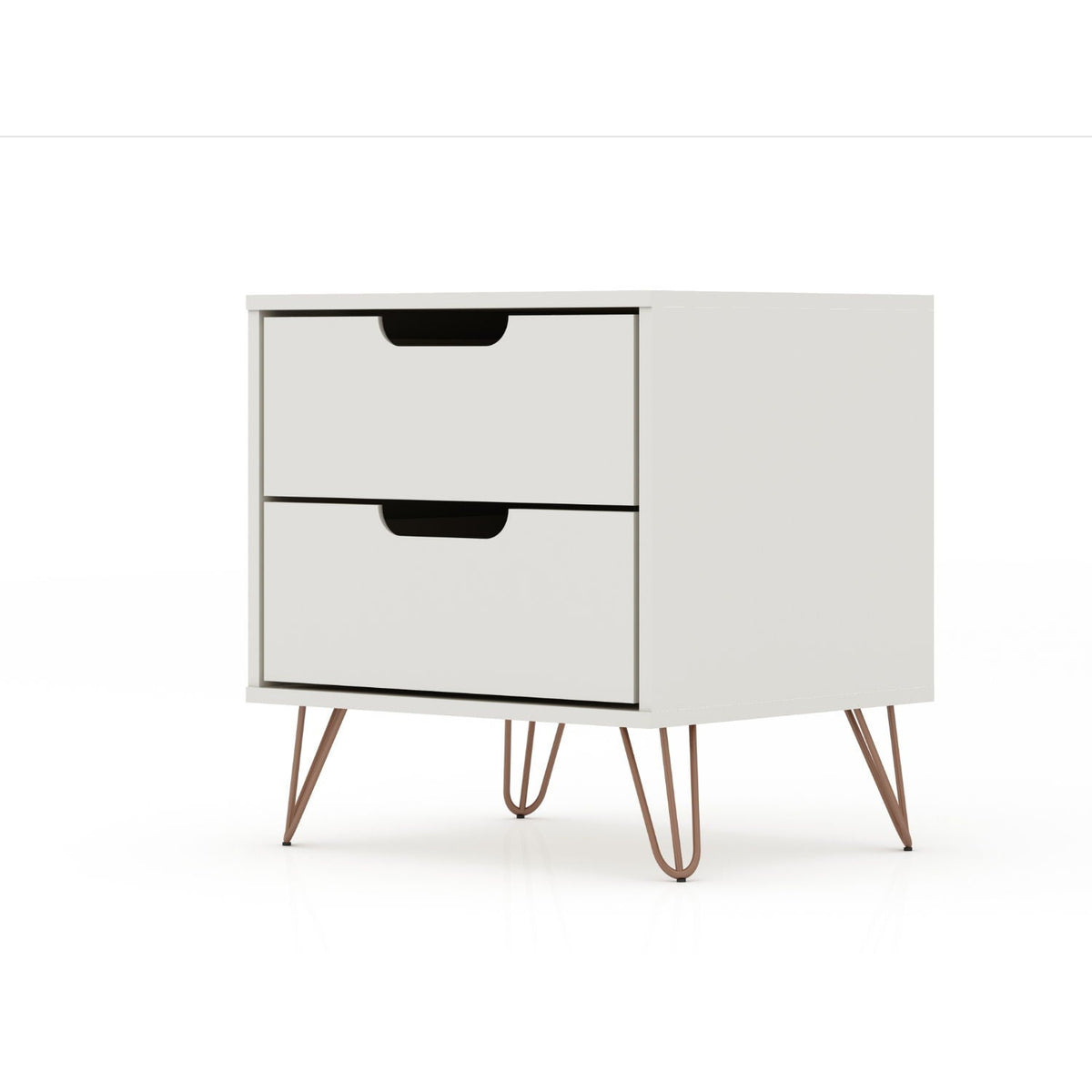 2 Drawer Nightstand with Durable Splayed Legs - Multiple Colors