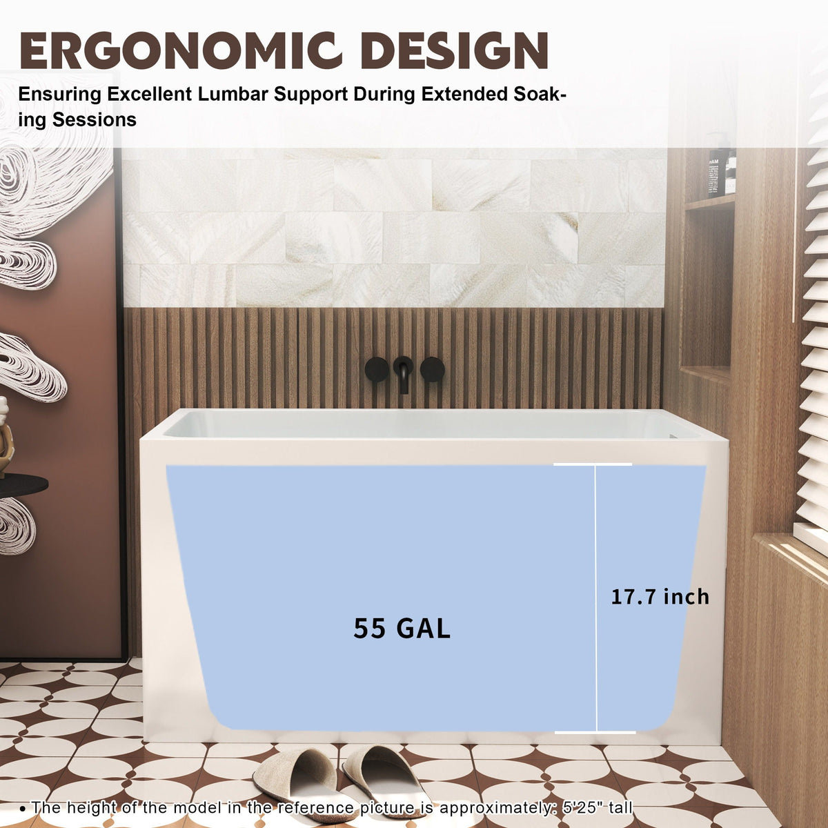 Gloss White Freestanding Bathtub with Drain – Rectangular Shape