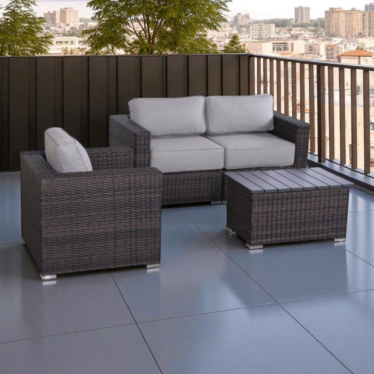 Stylish Sofa Seating Group With Cushions - Multiple Set Options, Dark Gray, Gray, or Dark Brown