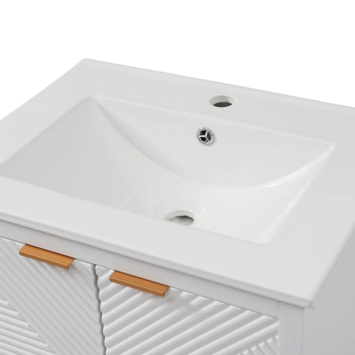 Modern Bathroom Vanity with Sink Combo – Compact Storage - Dark Brown or White