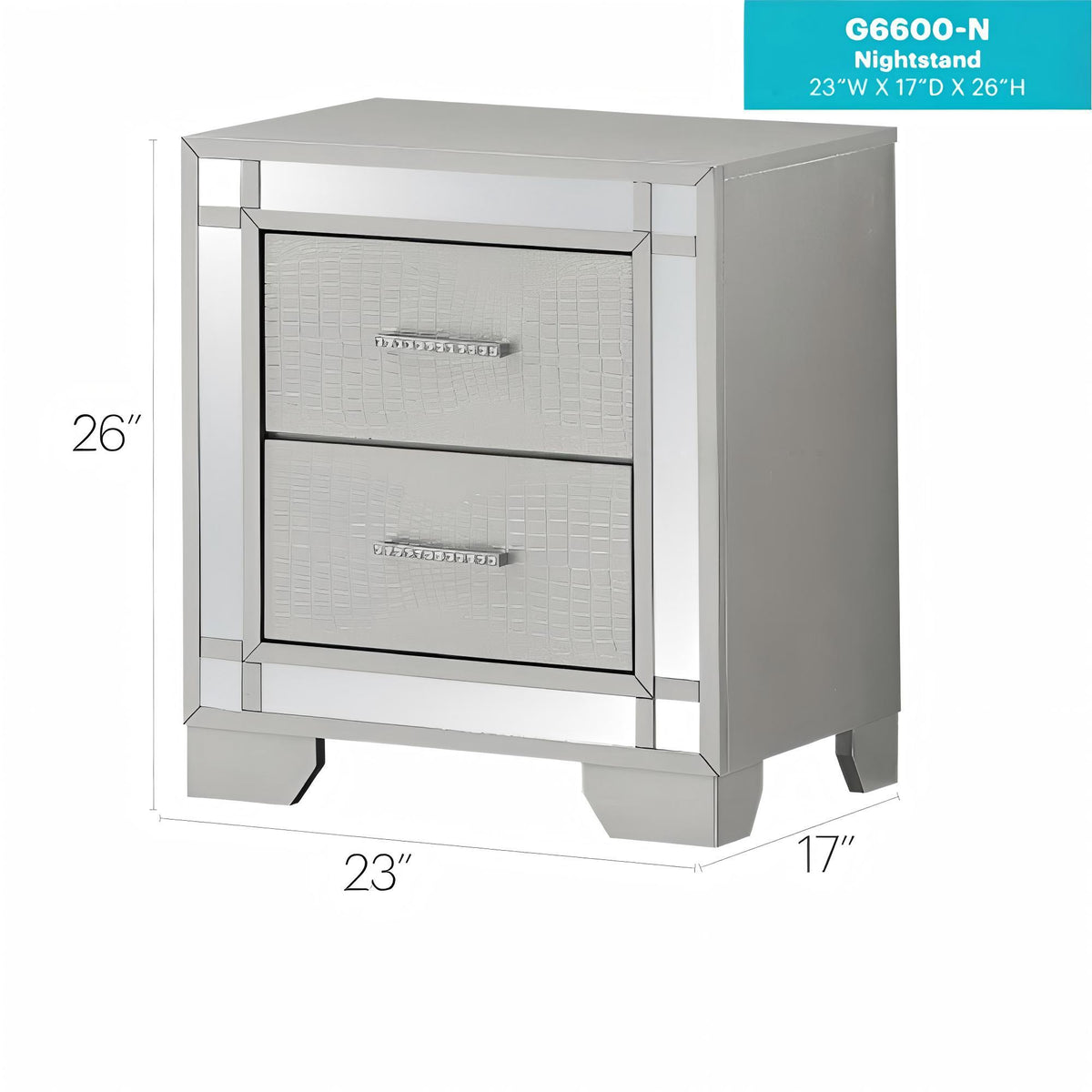 Silver Champagne Nightstand with Durable Construction - Madison