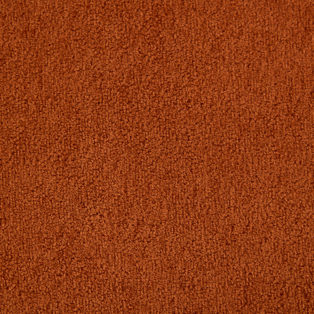 Round Armrest Loveseat with Curved Armrests - Dark Orange and Brown