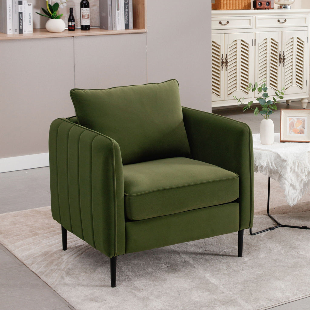 Accent Chair with Removable Pillow - Dark Green or Dark Red
