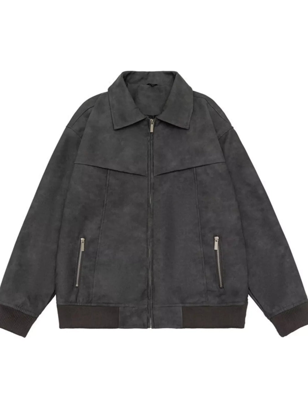 Men's Plus Size Zip Up Drop Shoulder Jacket