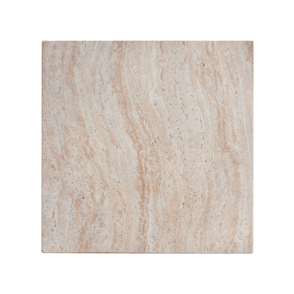 Square Lightweight Side Table with Travertine Finish - Gray or Beige