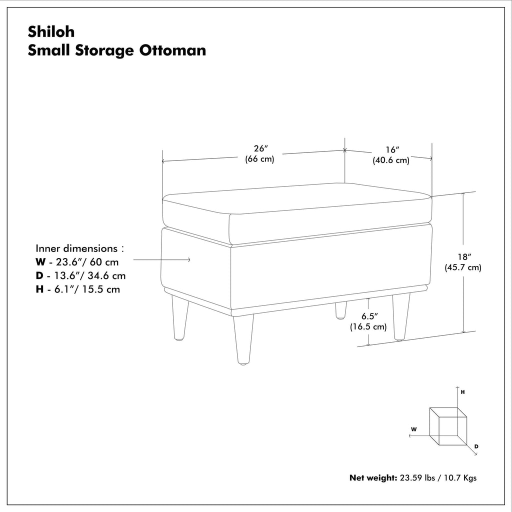 Shiloh Small Storage Ottoman