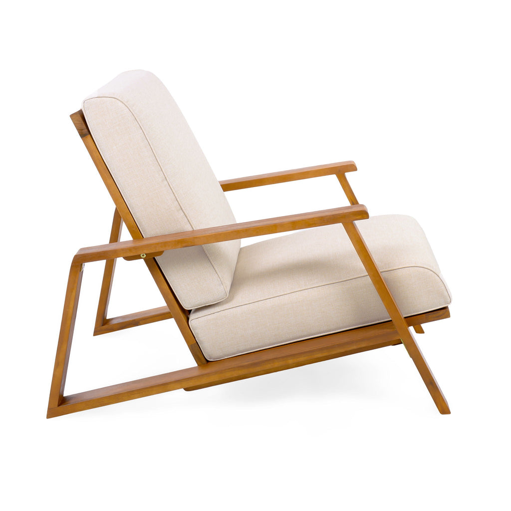 Outdoor Patio Lounge Chair Set of 2 with Cushions - White or Light Brown