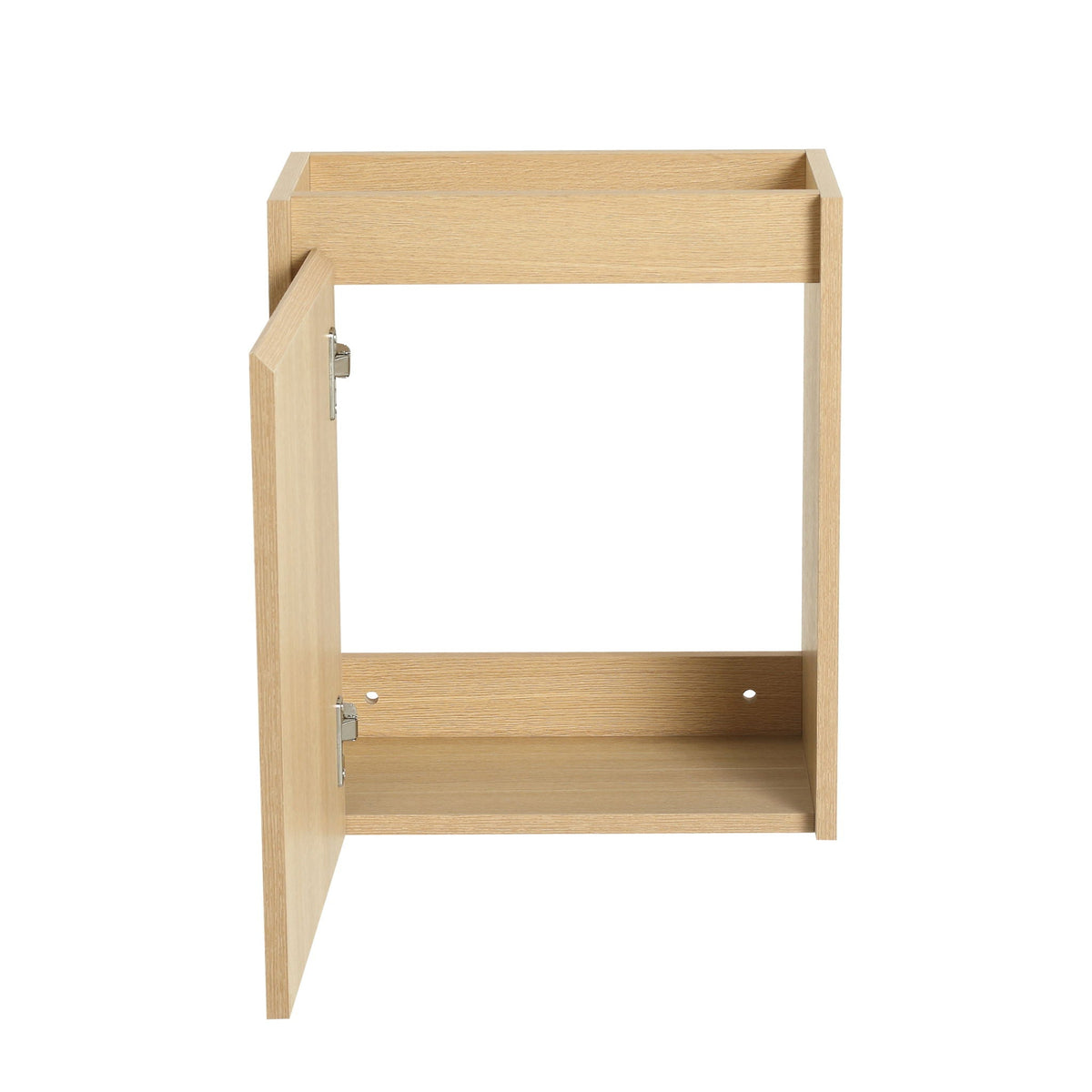 Modern Bathroom Vanity with Ceramic Basin and Storage Cabinet - Light Brown, Black, or White