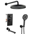 10" Shower System Set with Control Valve – Solid Brass – Gold or Black
