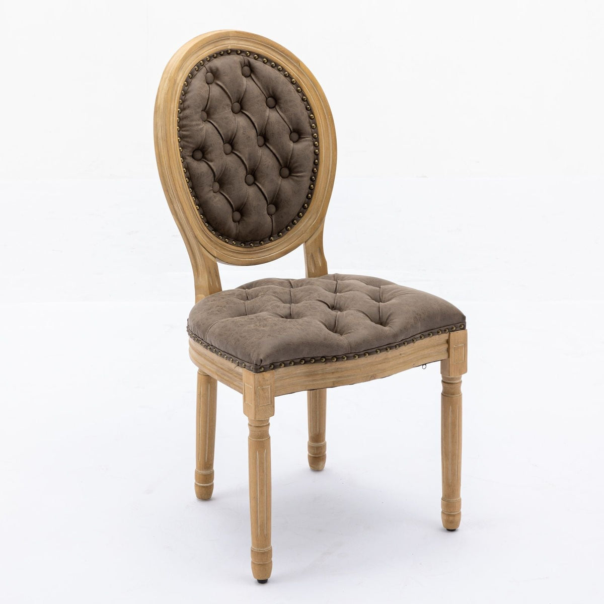 French Style Solid Wood Dining Chair with Nailhead Trim - Multiple Colors