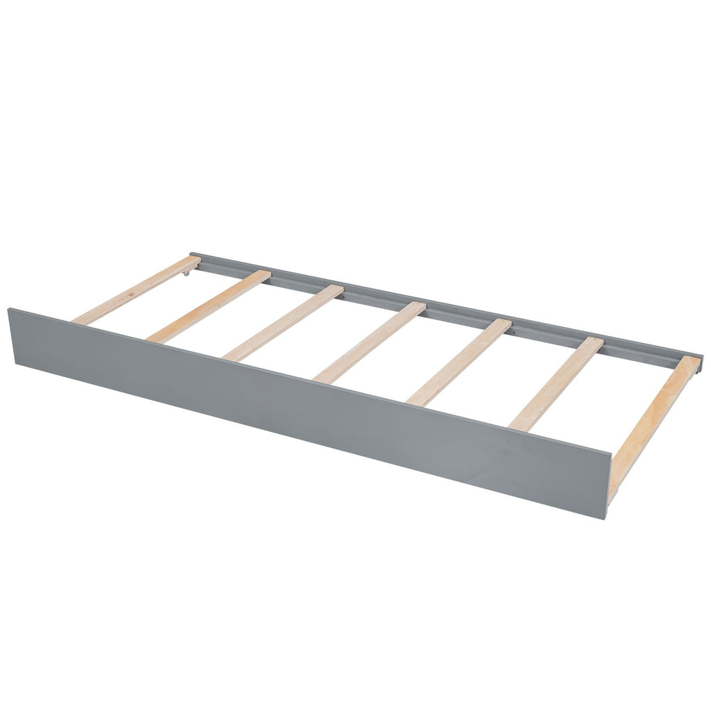 Storage Platform Bed with LED Lights, 2 Drawers and Trundle - Queen