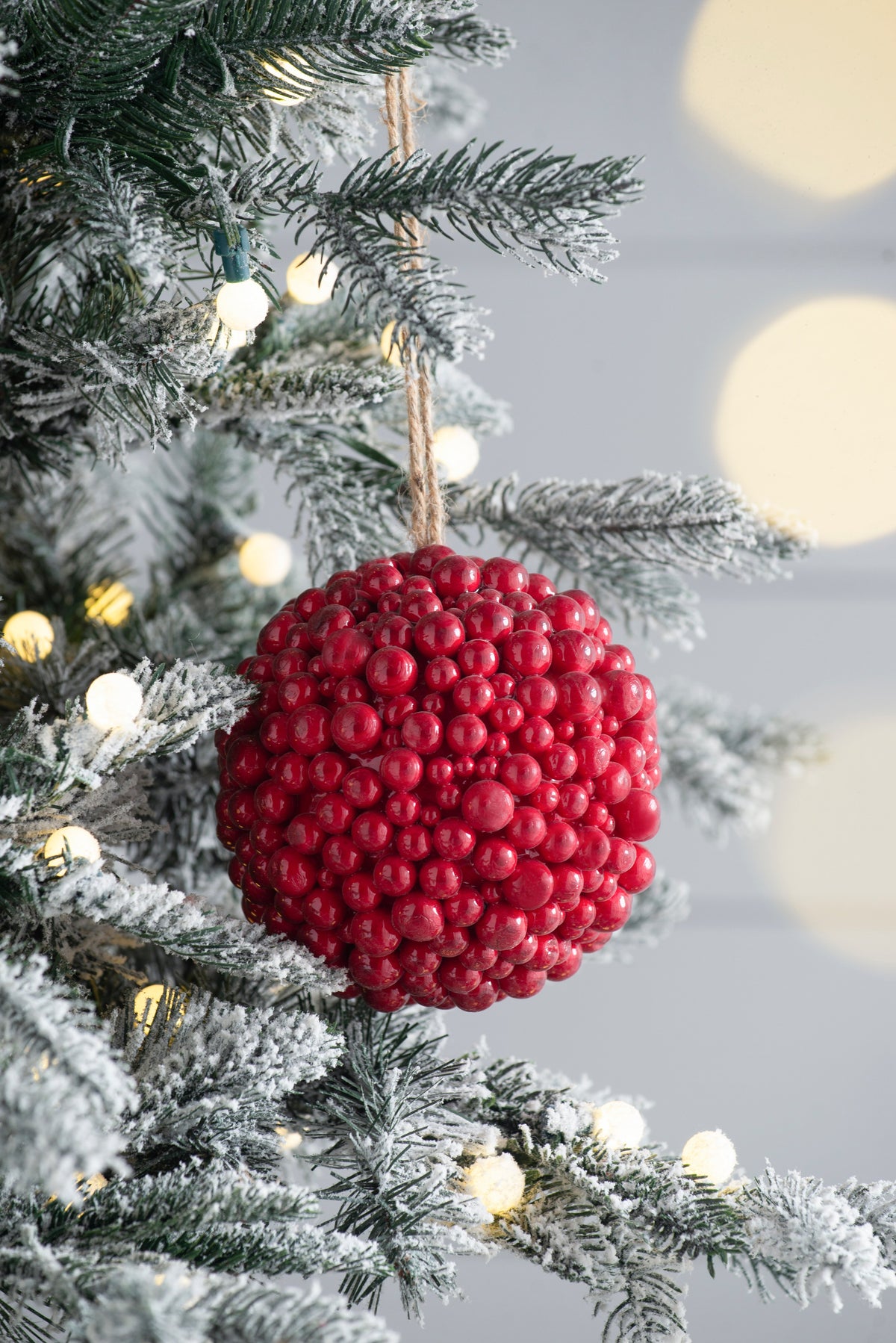 6.5" Traditional Red Berry Ball Accessory with Foam Construction - Red