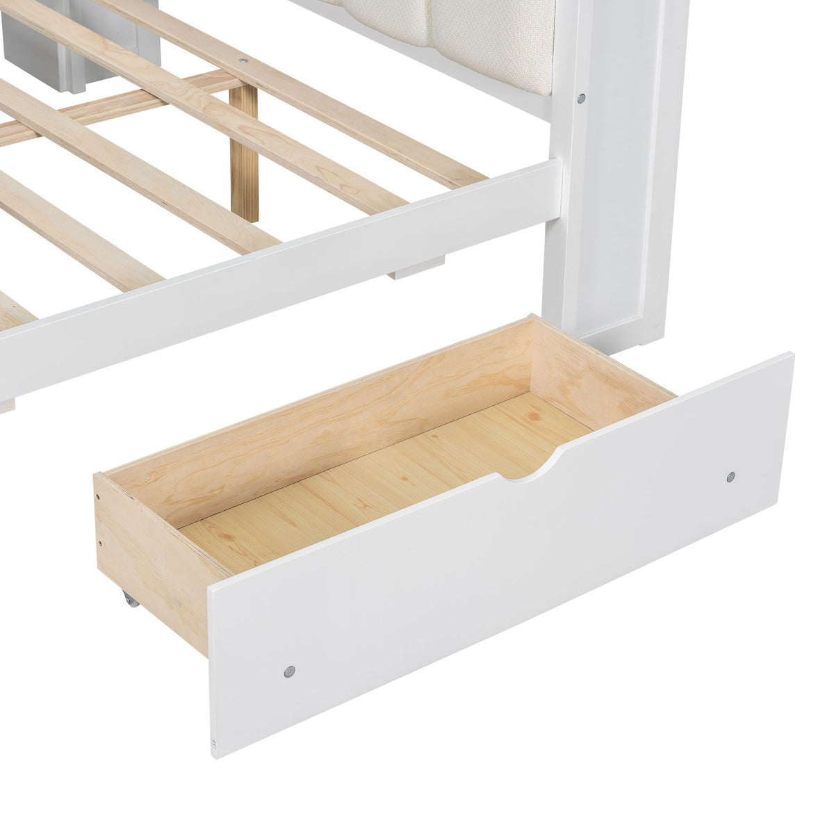 Platform Storage Bed with Shelves, Desk, Charging Station & LED - Full Size