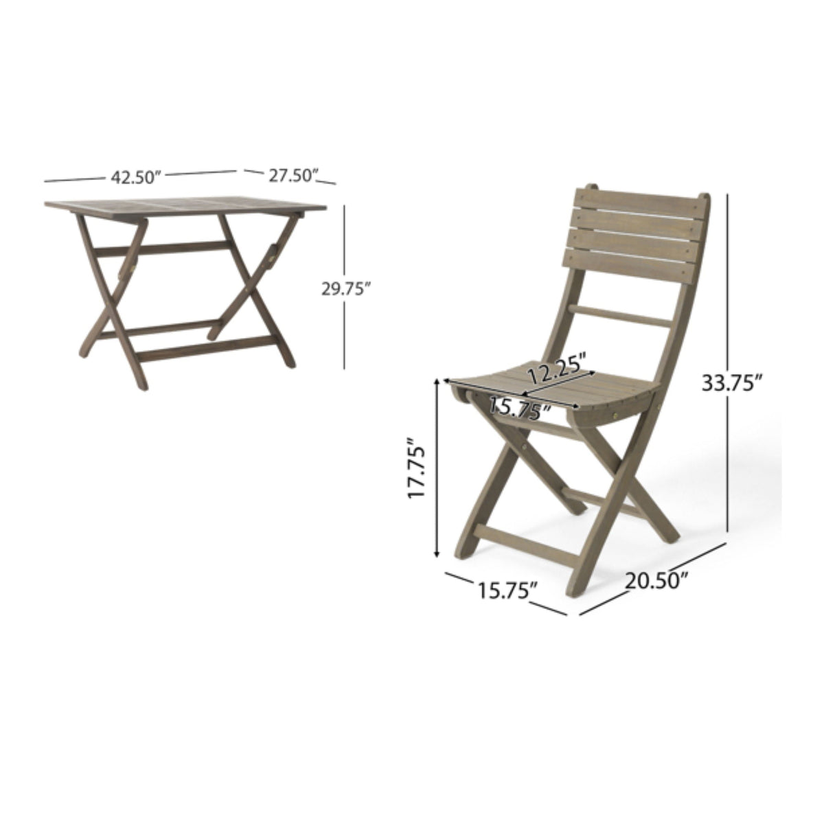 Positano Foldable Dining Set with Foldable Design - White or Dark Brown