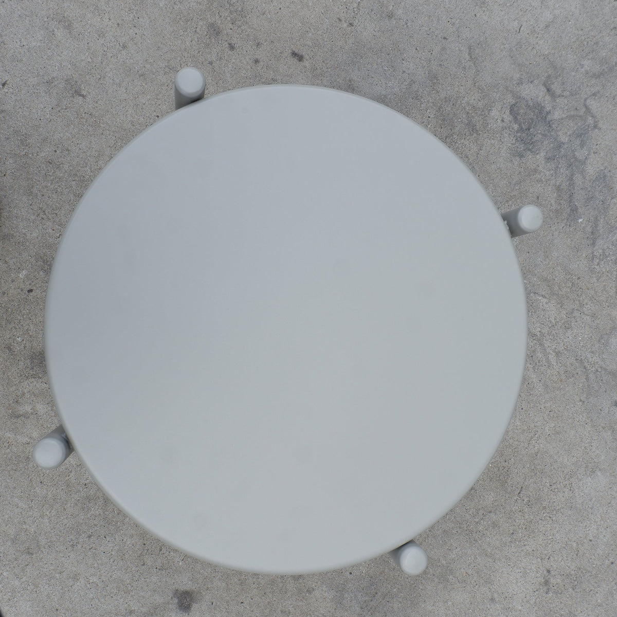 Metal Round Side Table with 2-Tier Storage - Grey