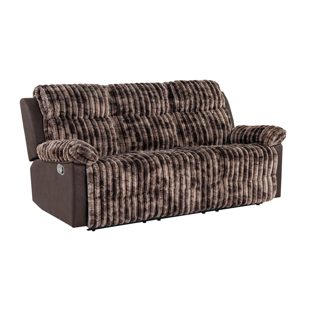 Manual Reclining Sofa with Medium Firm Support - Dark Brown or Gray