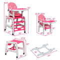 3-in-1 Baby High Chair with Lockable Universal Wheels