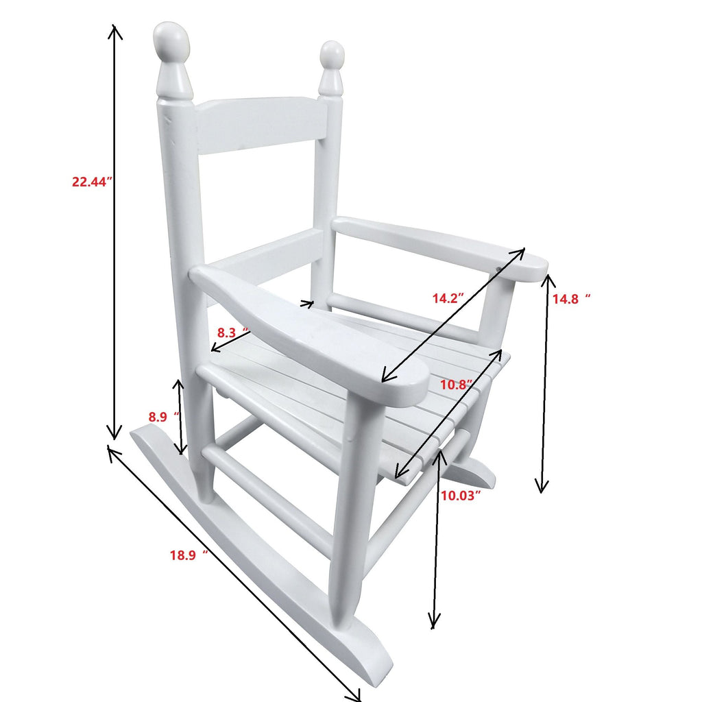 Children's Rocking Chair with Sturdy Populus Wood Frame - Multiple Colors
