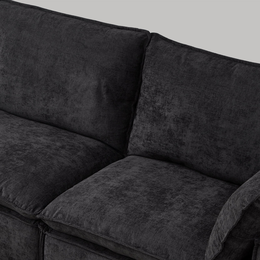Chenille Modular Sectional Sofa with Movable Ottoman - 108.5" L Shape