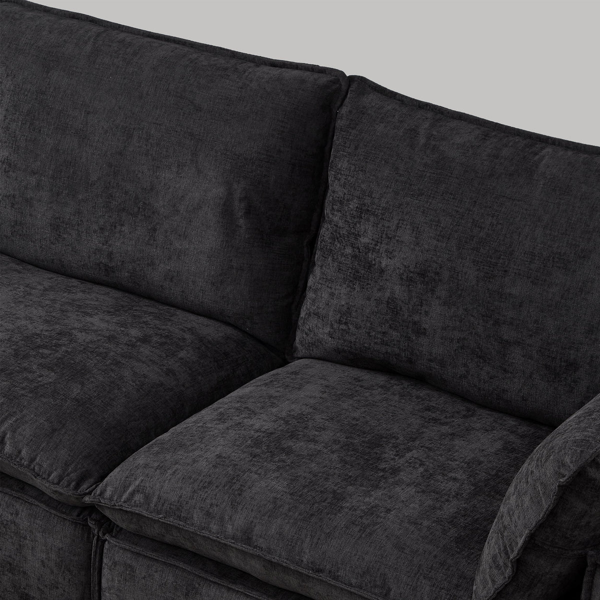 Chenille Modular Sectional Sofa with Movable Ottoman - 108.5" L Shape