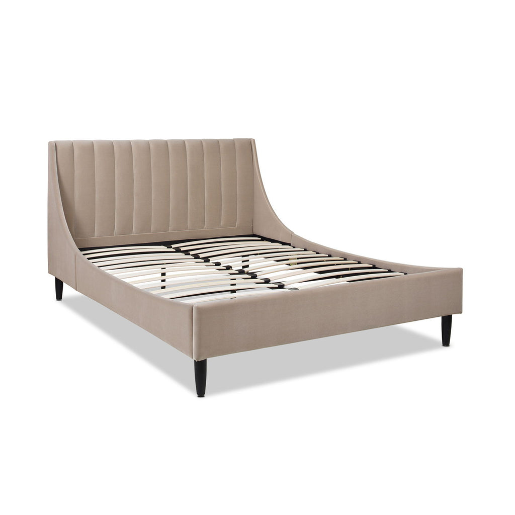 Vertical Tufted Modern Headboard Platform Bed Set with Upholstered Finish - Multiple Colors