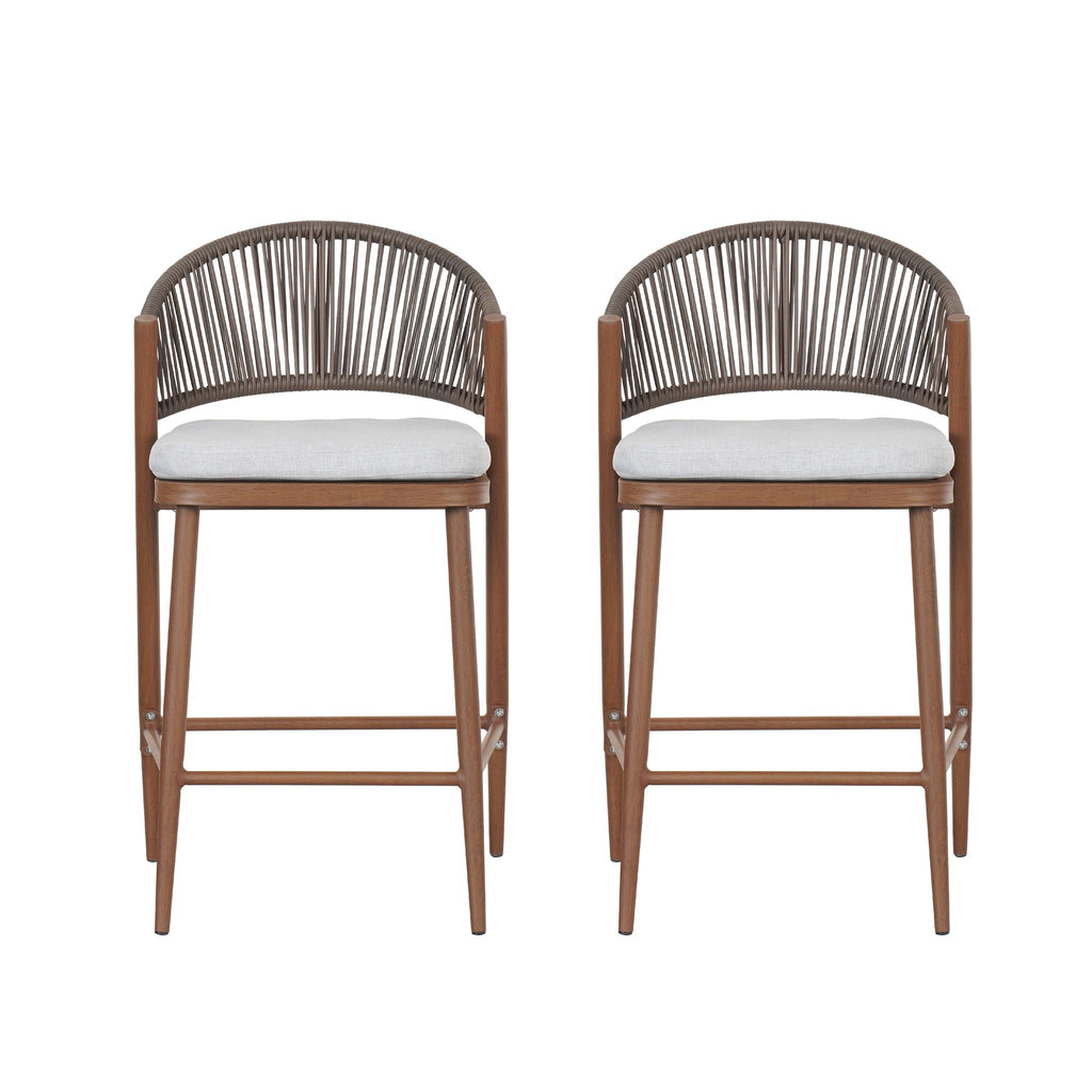 Outdoor 26" Counter Height Metal Frame Counter Stools
