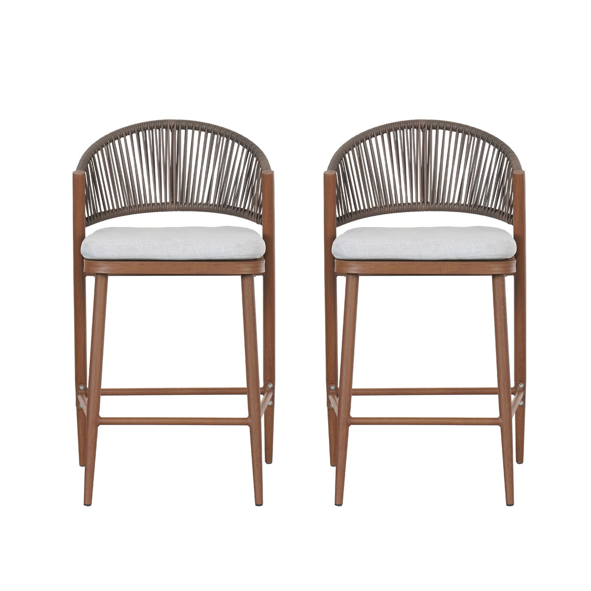 Outdoor 26" Counter Height Metal Frame Counter Stools