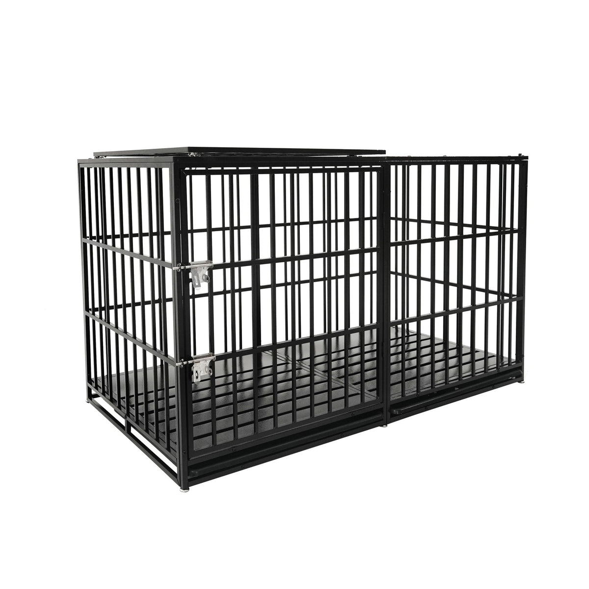 Extra Large Heavy Duty Dog Crate with Removable Pans - Black