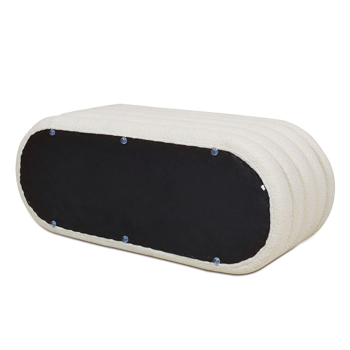 Upholstered Oval Storage Bench with Hidden Storage - Black, White or Dark Green