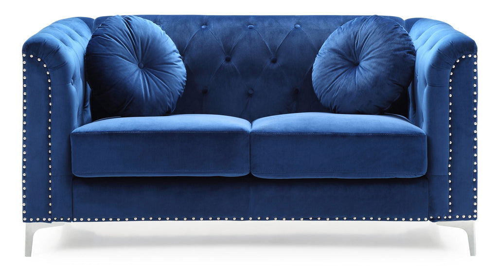 Stylish Sloped Arm Loveseat with MicroSuede Cover - Blue, Dark Gray, Red, Black