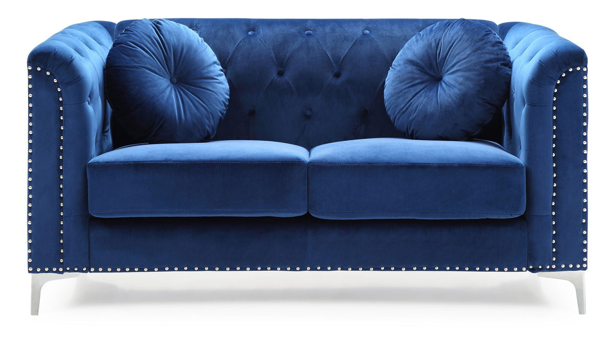 Stylish Sloped Arm Loveseat with MicroSuede Cover - Blue, Dark Gray, Red, Black