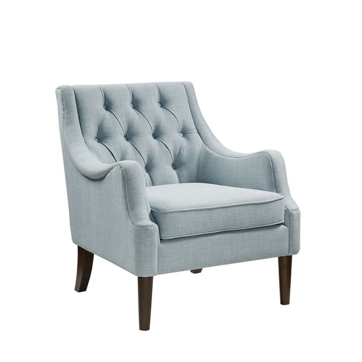 Button Tufted Accent Chair with Removable Cushion - Light Blue