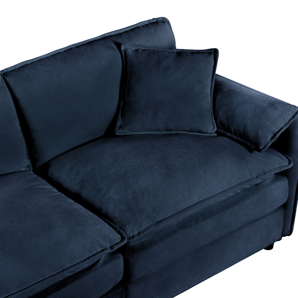 Modern Oversized Accent Chair Set with Large Seat - Blue