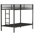 Twin Over Twin Bunk Bed with Safety Guardrails - Black