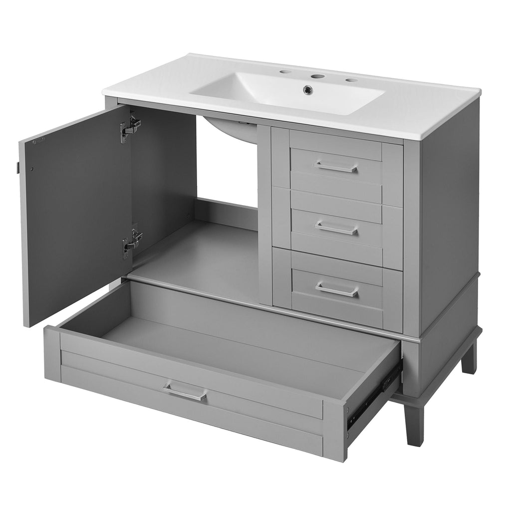 Traditional Bathroom Vanity Set with Soft Close Doors - Multiple Colors
