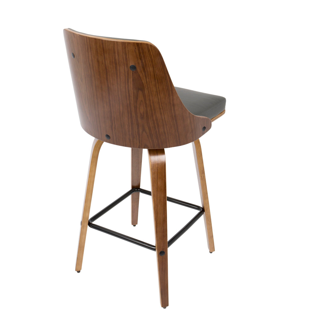 Mid Century Modern Counter Stool Set with Swivel - Multiple Colors