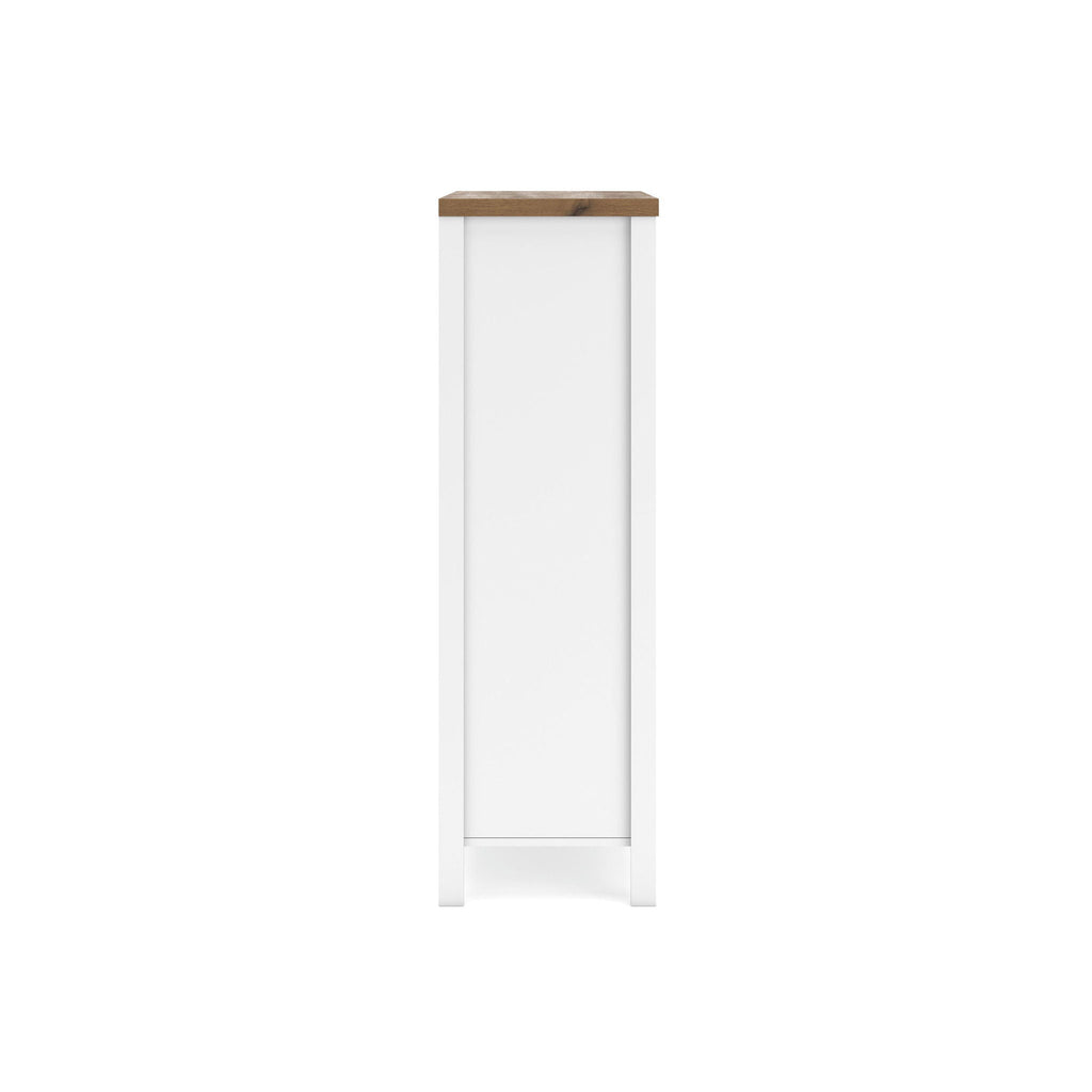 Kerisden - Five Drawer Chest - White / Brown