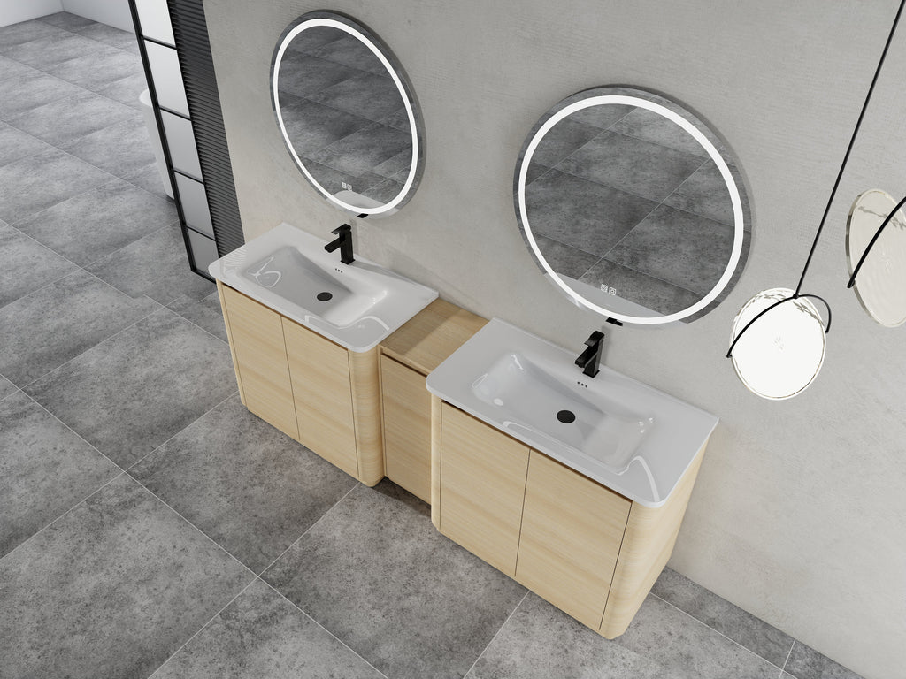 92'' Freestanding Bathroom Vanity with Soft-Close Doors - Ameican White Oak or Imitative Oak