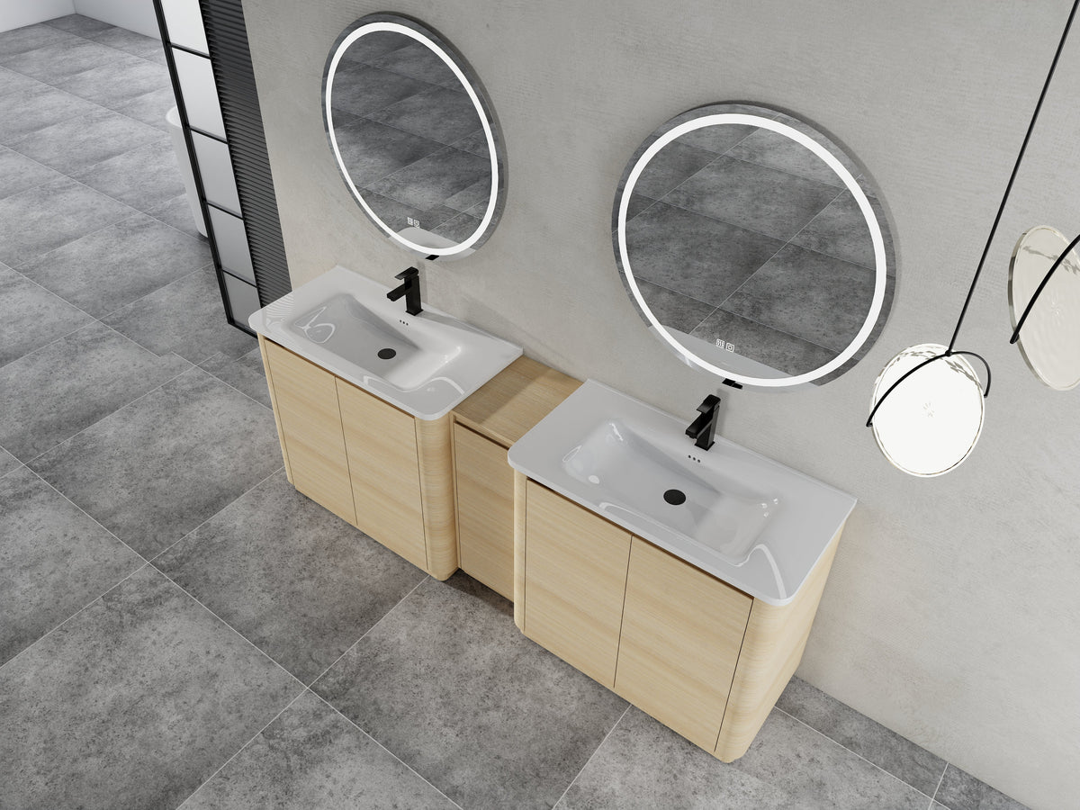 92'' Freestanding Bathroom Vanity with Soft-Close Doors - Ameican White Oak or Imitative Oak