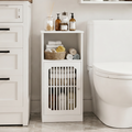 Bathroom Low Cabinet with Louvered Door - Particle Board & MDF, White