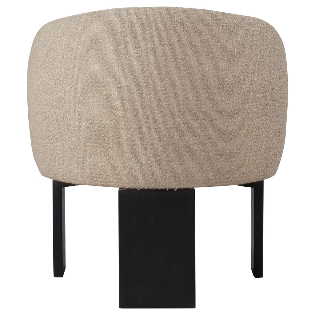 Valdez Boucle Upholstered Barrel Back Accent Chair Beige
