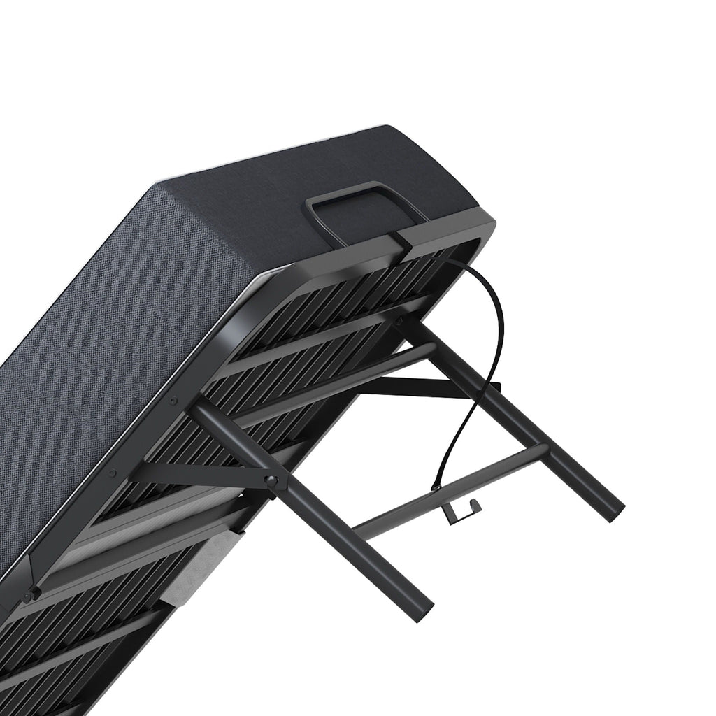 Twin Folding Bed with Adjustable Headboard & Memory Foam Mattress - Black