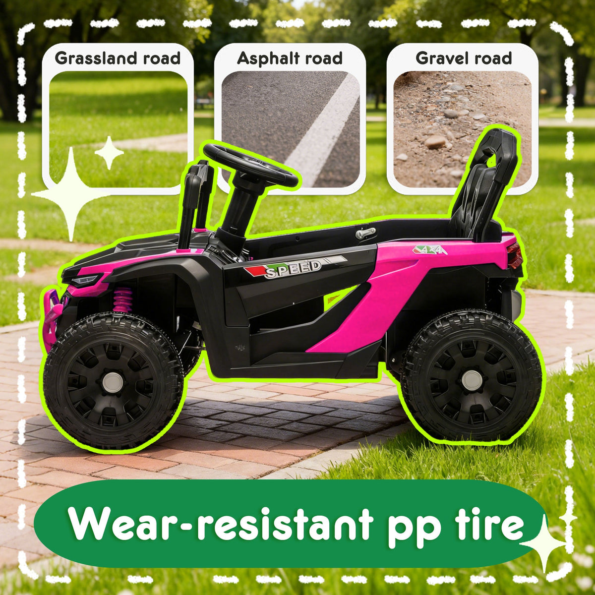 24V Kids Ride-On UTV with Remote Control and Bluetooth Music - Multiple Colors