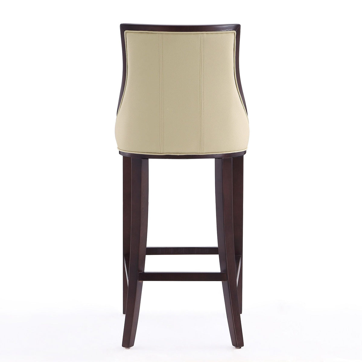 White Bar Height Stool with Solid Wood Frame - Traditional Design