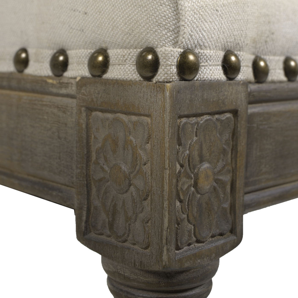 Farmhouse Counter Height Bar Stool with Backrest - Beige