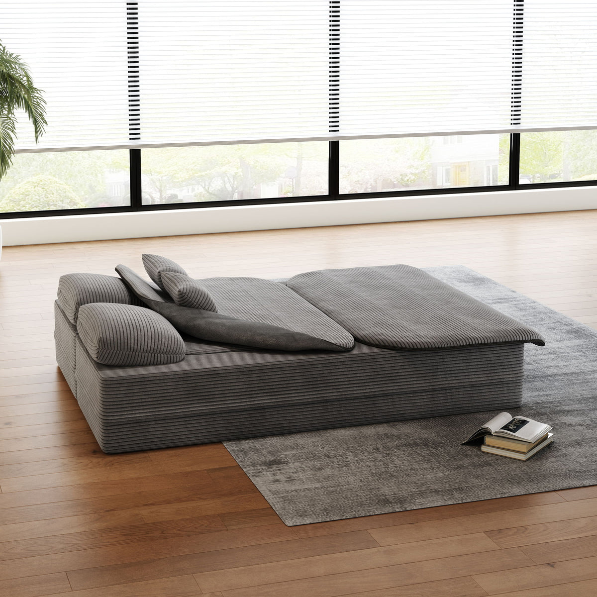 2 In 1 Foldable Sofa Bed with Multi Functional Blanket - Futon Sofa